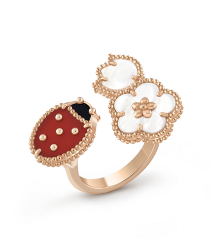 [Clara Jewels]LUCKY 3 MOTIF ROSE GOLD RING