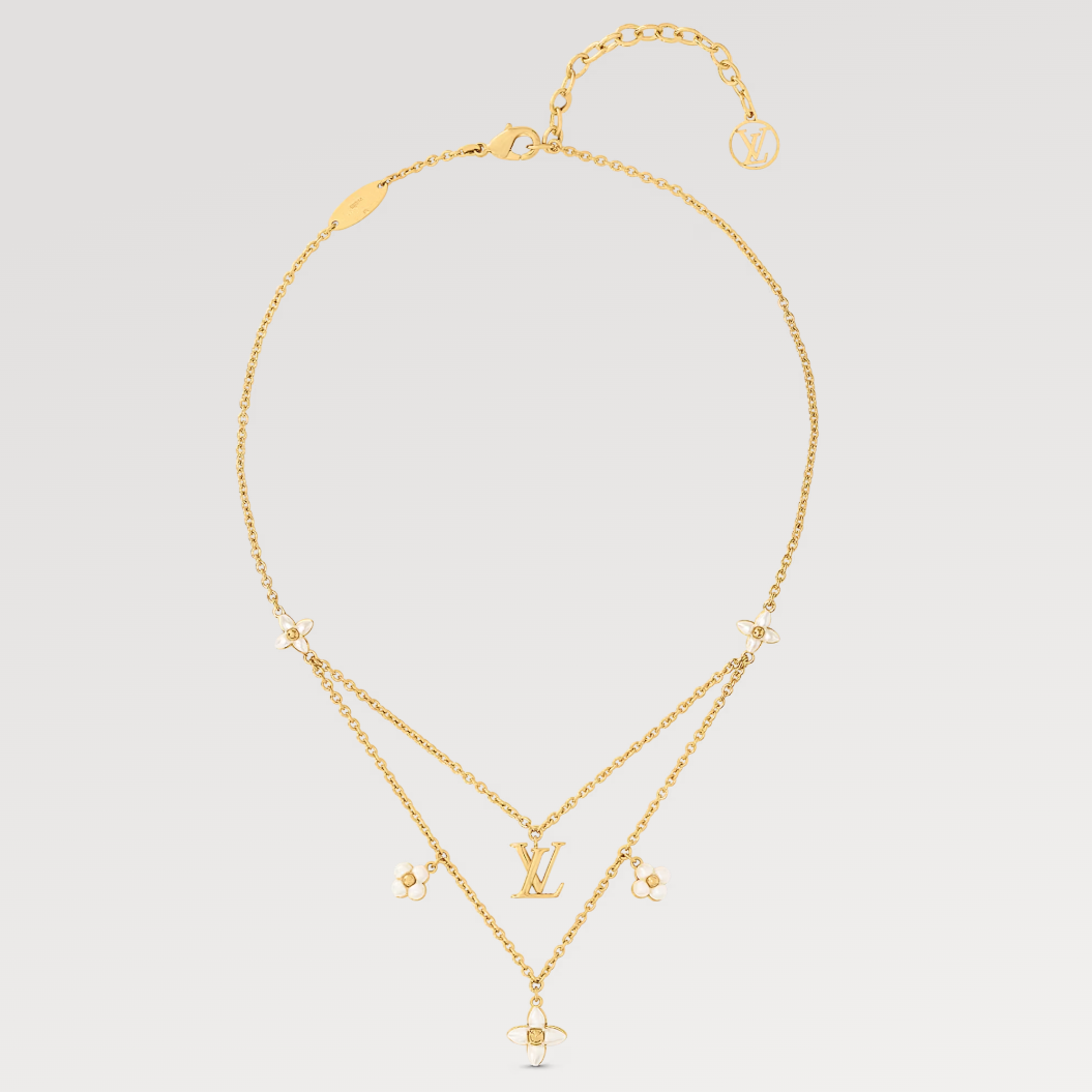 [Clara Jewels]FLOWERGRAM GOLD MOP DOUBLE ROW NECKLACE