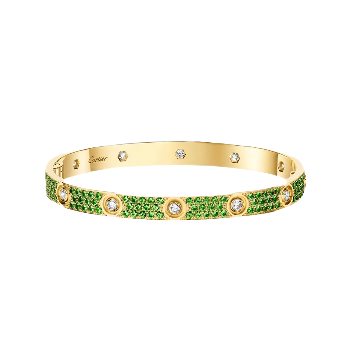 [Clara Jewels]2026 PAVE GEMSTONE LOVE BRACELET 6.1MM 10 DIAMONDS
