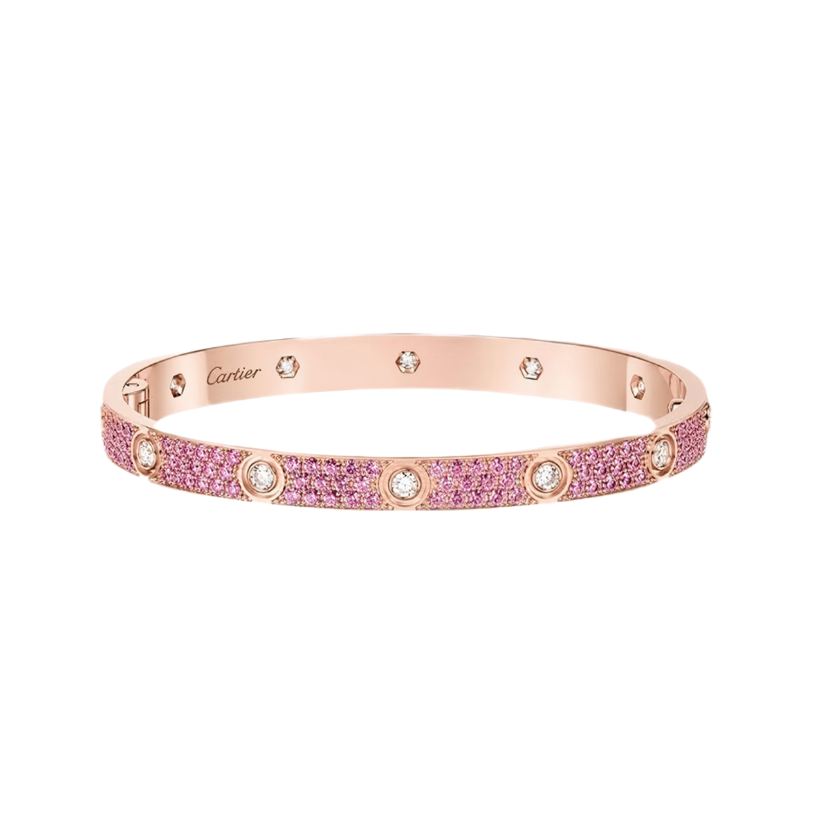 [Clara Jewels]2026 PAVE GEMSTONE LOVE BRACELET 6.1MM 10 DIAMONDS