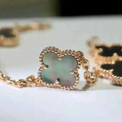 [Clara Jewels] CLOVER 5 MOTIF GRAY MOP BRACELET COLLECTION