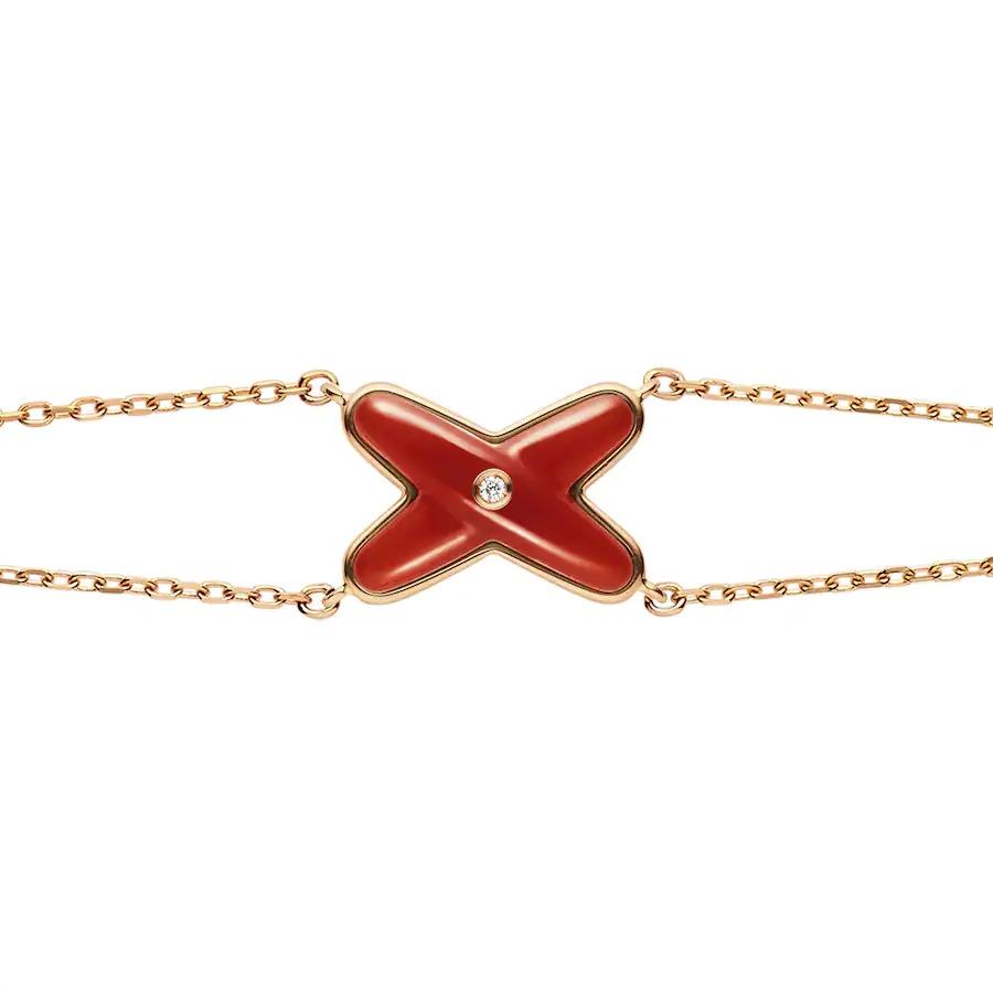 [Clara Jewels]JEUX BRACELET CARNELIAN PINK GOLD 1 DIAMOND