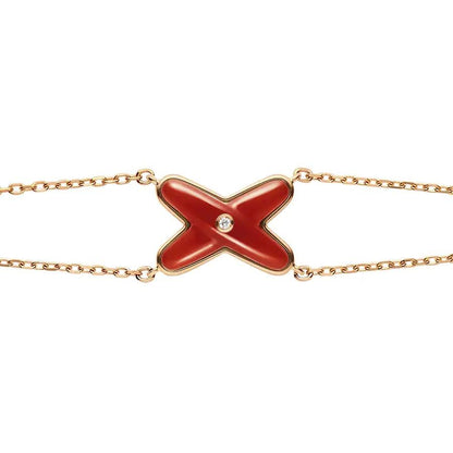 [Clara Jewels]JEUX BRACELET CARNELIAN PINK GOLD 1 DIAMOND