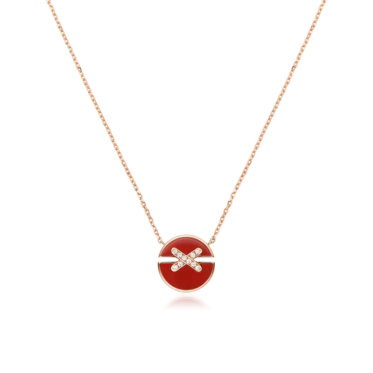 [Clara Jewels]JEUX DE ROSE GOLD DIAMOND NECKLACE