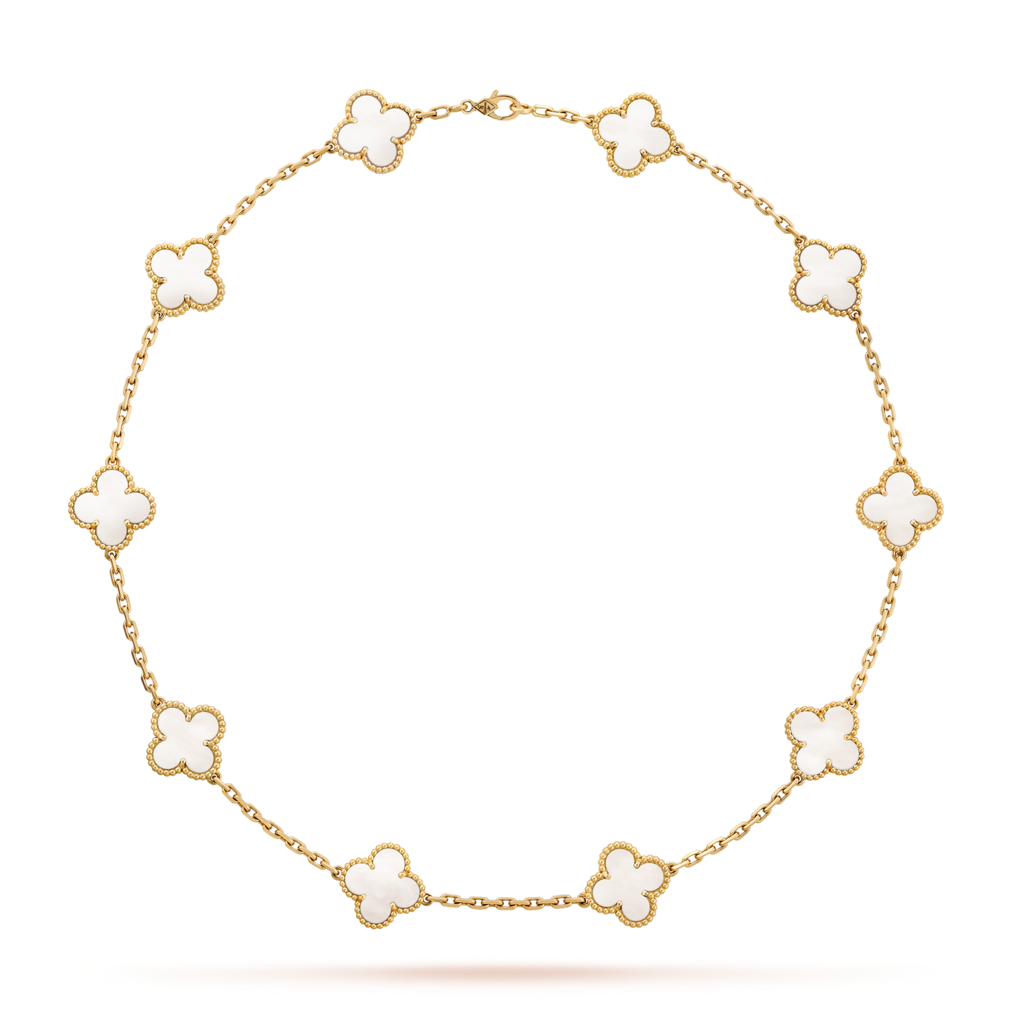 [Clara Jewels]CLOVER 10 MOTIFS WHITE MOTHER OF PEARL NECKLACE