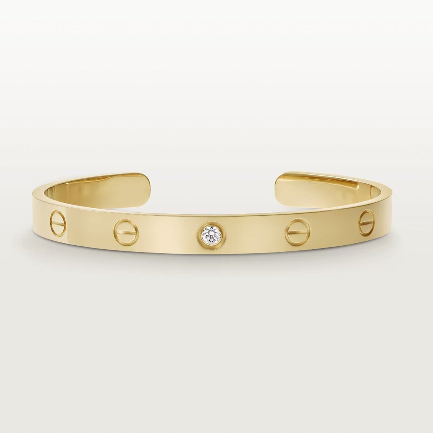 [Clara Jewels]LOVE BRACELET 6.1MM 1 DIAMOND OPEN CUFF