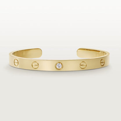 [Clara Jewels]LOVE BRACELET 6.1MM 1 DIAMOND OPEN CUFF