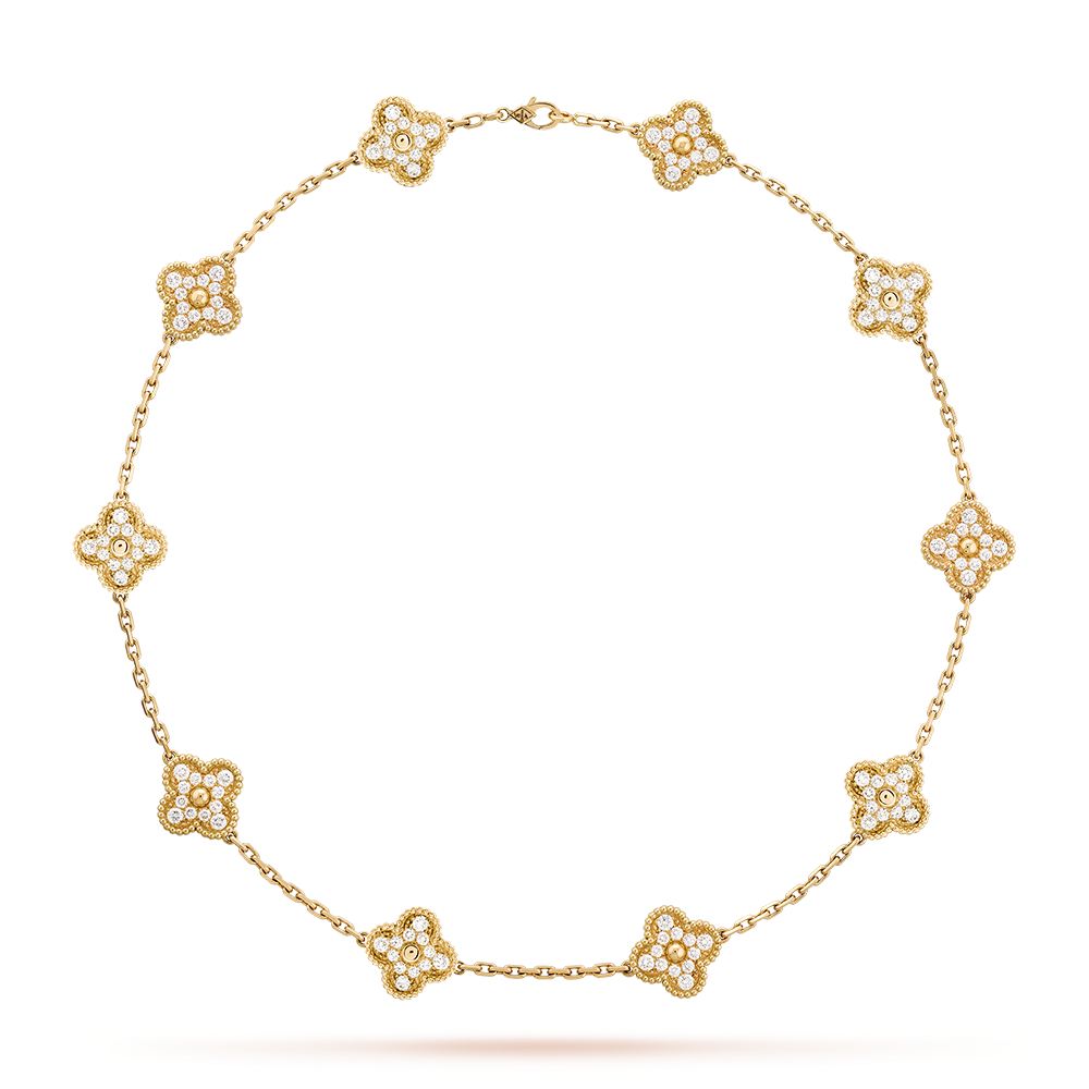 [Clara Jewels]CLOVER 10 MOTIFS DIAMOND NECKLACE