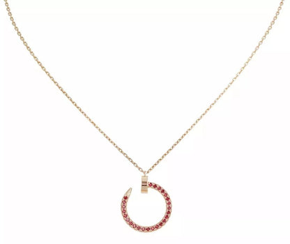 [Clara Jewels]JUSTE NECKLACE GOLD RED DIAMONDS