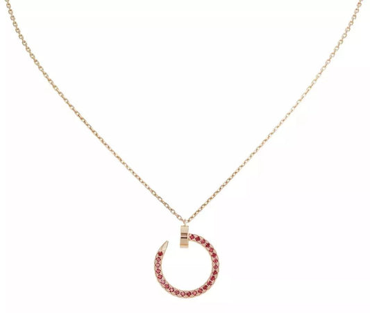 [Clara Jewels]JUSTE NECKLACE GOLD RED DIAMONDS
