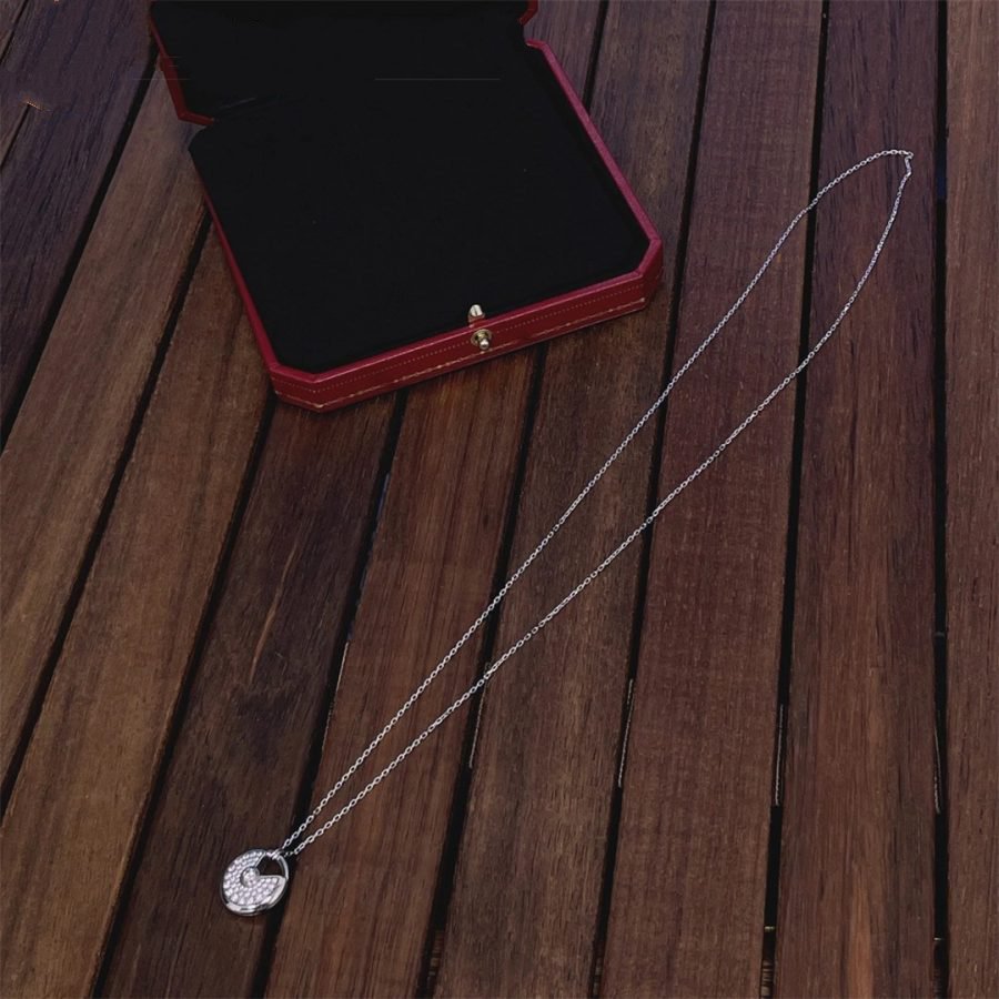 [Clara Jewels]AMULETTE SILVER FULL DIAMOND NECKLACE