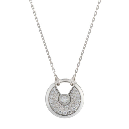 [Clara Jewels]AMULETTE SILVER FULL DIAMOND NECKLACE