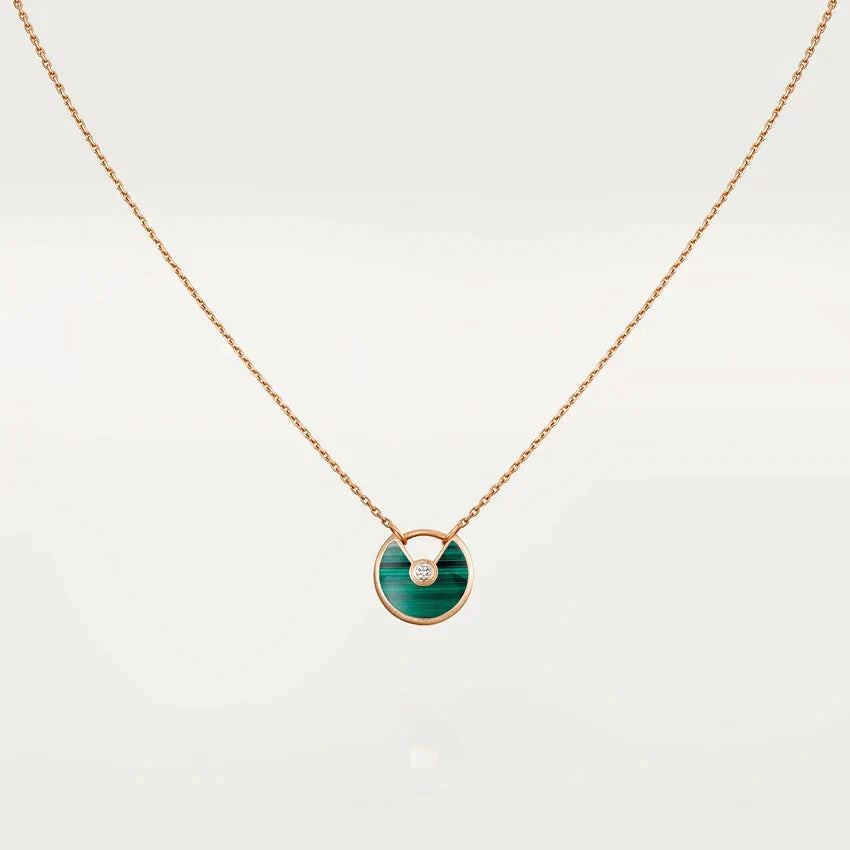 [Clara Jewels]AMULETTE ROSE GOLD MALACHITE NECKLACE