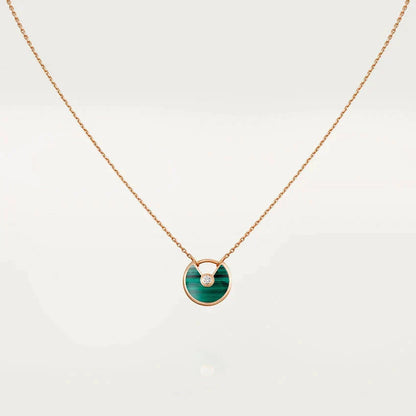 [Clara Jewels]AMULETTE ROSE GOLD MALACHITE NECKLACE