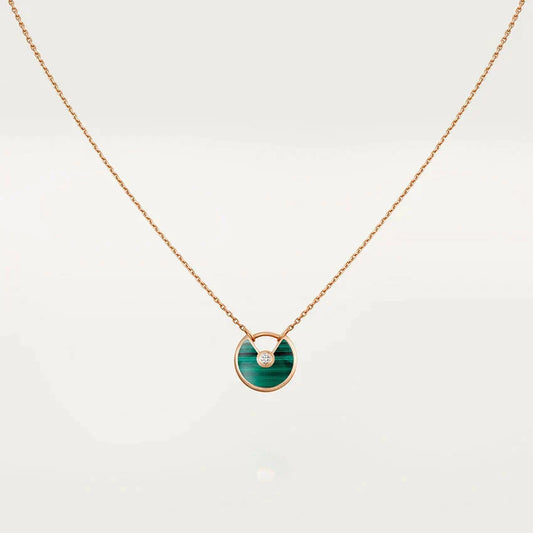 [Clara Jewels]AMULETTE ROSE GOLD MALACHITE NECKLACE