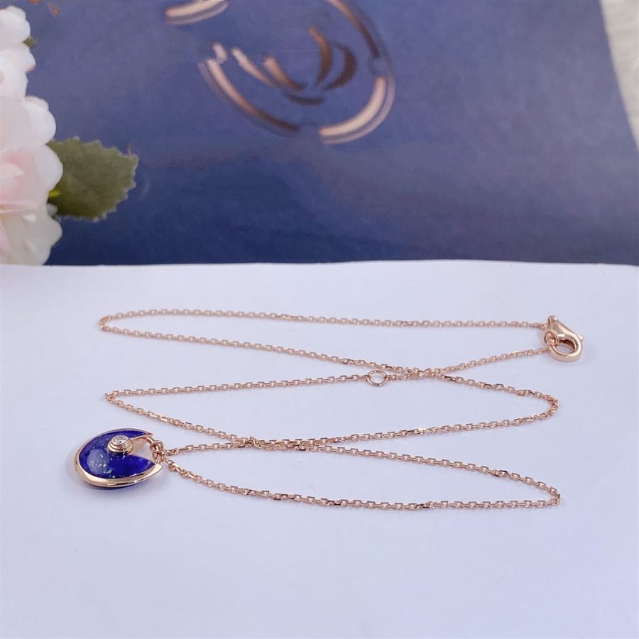 [Clara Jewels]AMULETTE ROSE GOLD AGATE NECKLACE