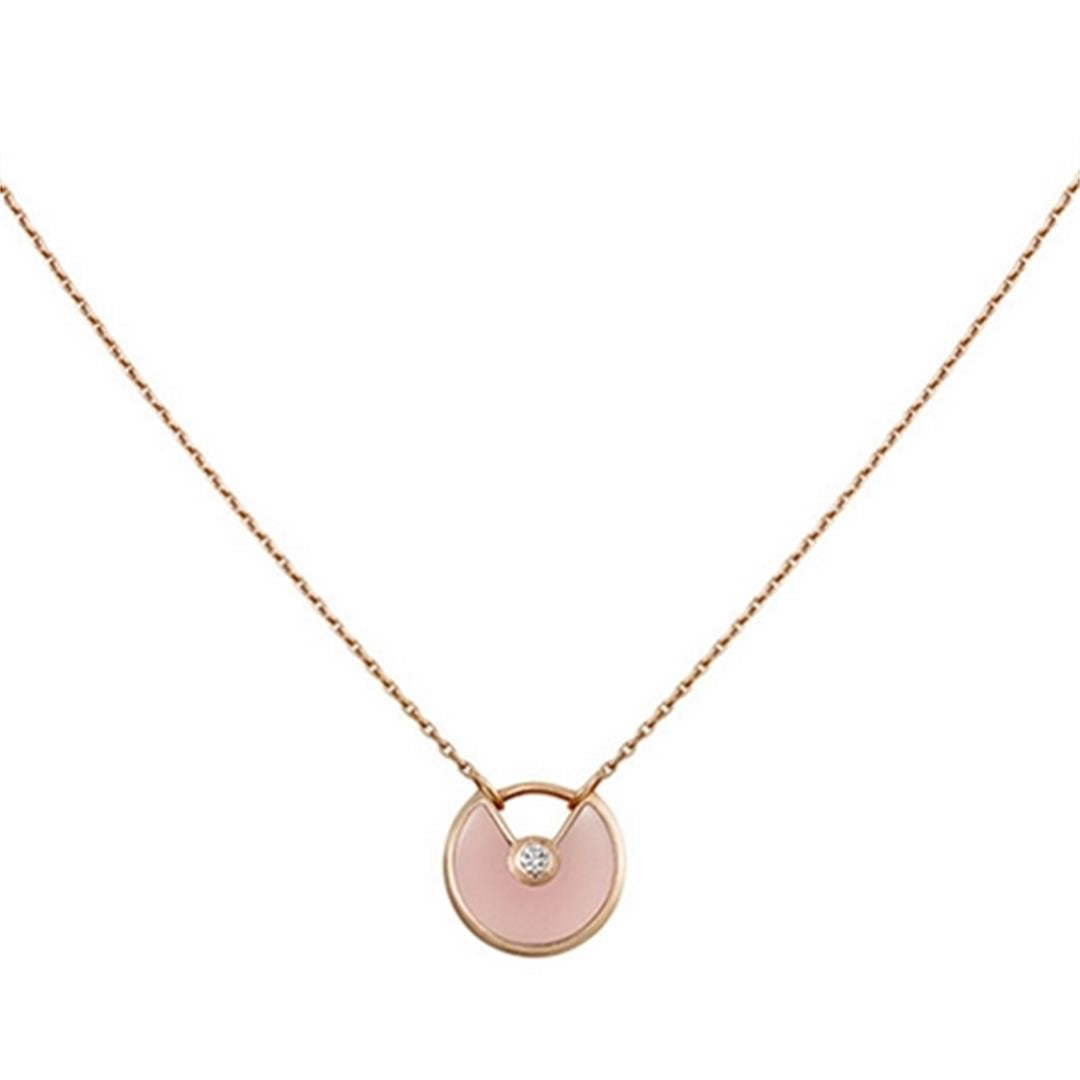 [Clara Jewels]AMULETTE ROSE GOLD PINK MOP NECKLACE