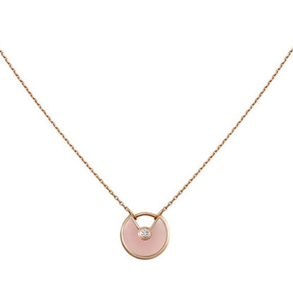 [Clara Jewels]AMULETTE ROSE GOLD PINK MOP NECKLACE