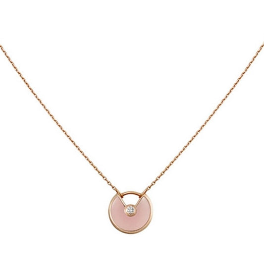 [Clara Jewels]AMULETTE ROSE GOLD PINK MOP NECKLACE