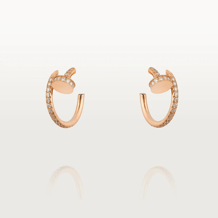 [Clara Jewels]JUSTE EARRINGS 12.75MM PINK GOLD DIAMOND
