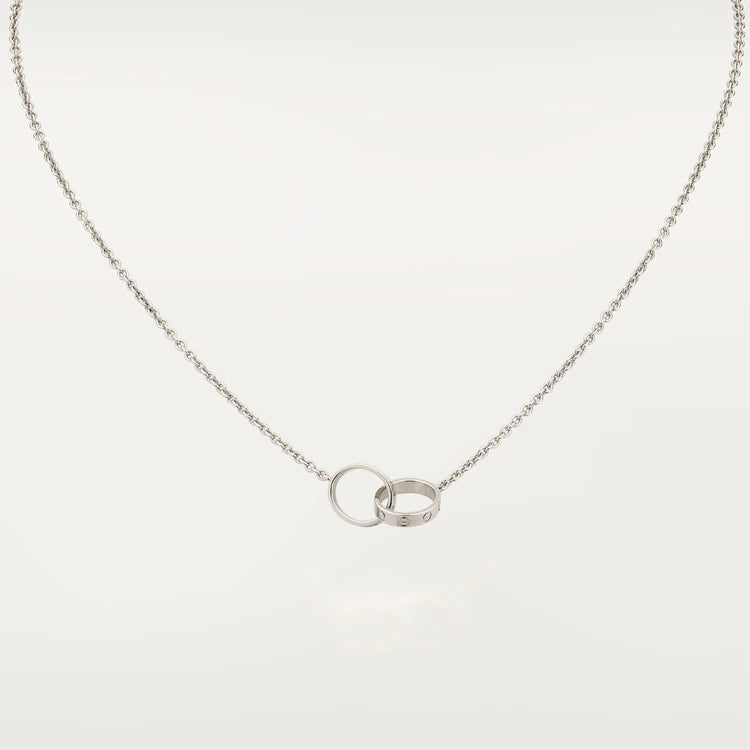 [Clara Jewels]LOVE NECKLACE PINK GOLD AND SILVER