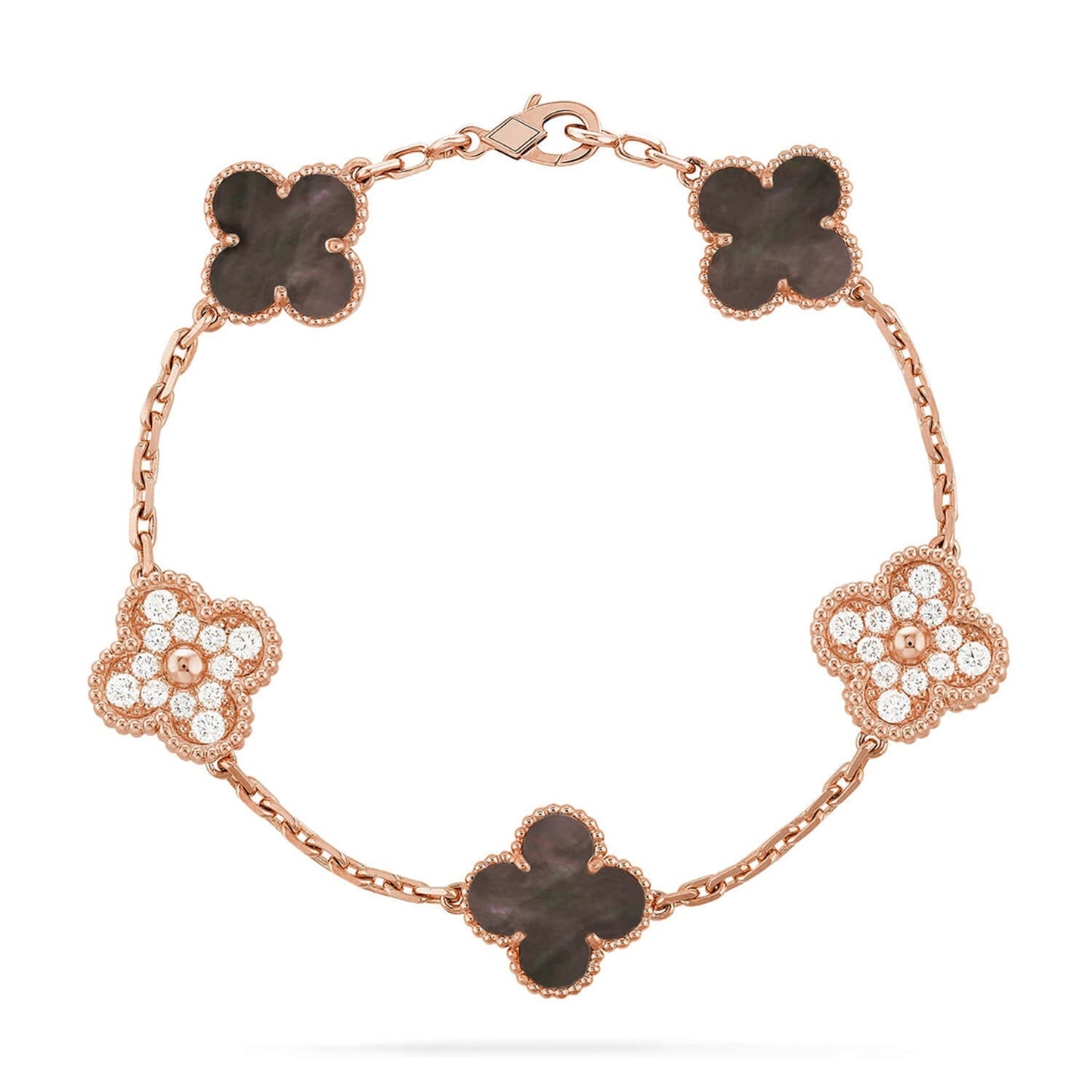 [Clara Jewels] CLOVER 5 MOTIF GRAY MOP BRACELET COLLECTION