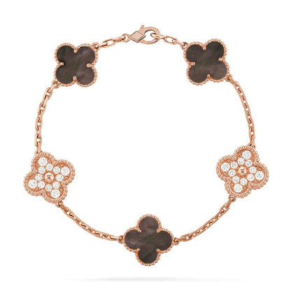 [Clara Jewels] CLOVER 5 MOTIF GRAY MOP BRACELET COLLECTION