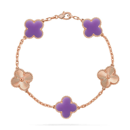 [Clara Jewels]CLOVER 5 MOTIF LIGHT PURPLE BRACELET COLLECTION