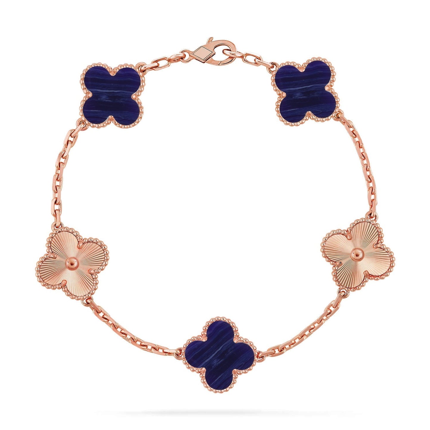 [Clara Jewels]CLOVER 5 MOTIF PURPLE STRIPES BRACELET COLLECTION