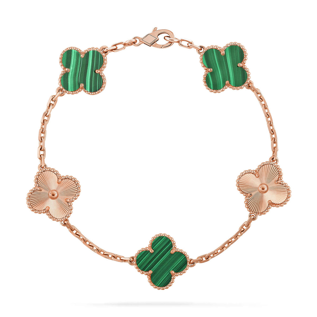 [Clara Jewels] CLOVER 5 MOTIF MALACHITE BRACELET COLLECTION