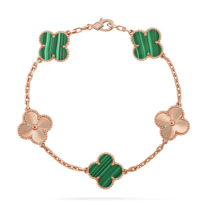 [Clara Jewels] CLOVER 5 MOTIF MALACHITE BRACELET COLLECTION