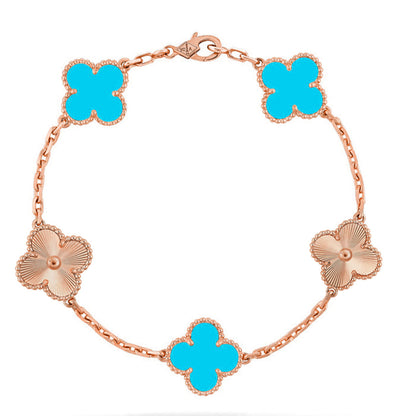 [Clara Jewels] CLOVER 5 MOTIF TURQUOISE BRACELET COLLECTION