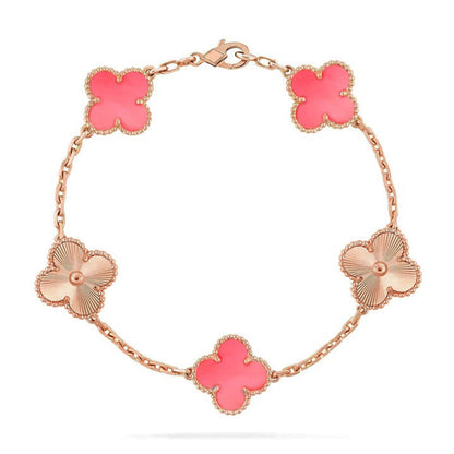 [Clara Jewels] CLOVER 5 MOTIFS  PINK MOP BRACELET COLLECTION