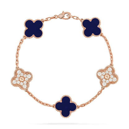 [Clara Jewels]CLOVER 5 MOTIF LAPIS LAZULI BRACELET COLLECTION