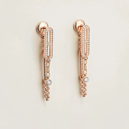 [Clara Jewels]CHAINE CHAOS DIAMOND DROP EARRINGS