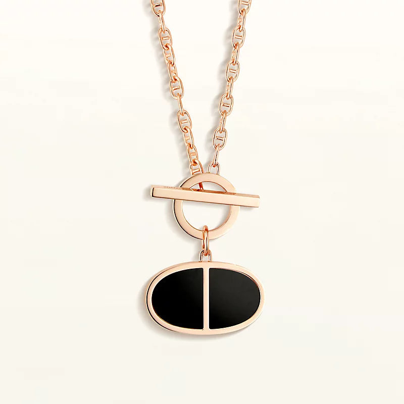 [Clara Jewels]CHAINE VERSO BLACK CERAMIC NECKLACE