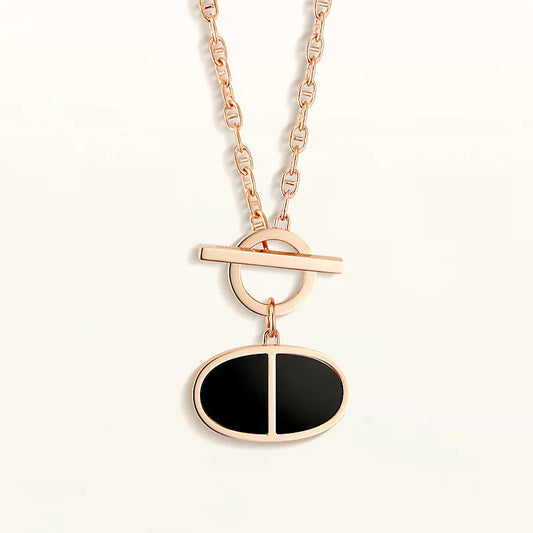 [Clara Jewels]CHAINE VERSO BLACK CERAMIC NECKLACE