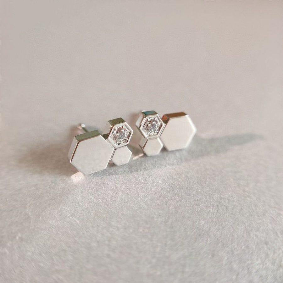 [Clara Jewels]BEE LOVE SILVER DIAMOND EARRINGS