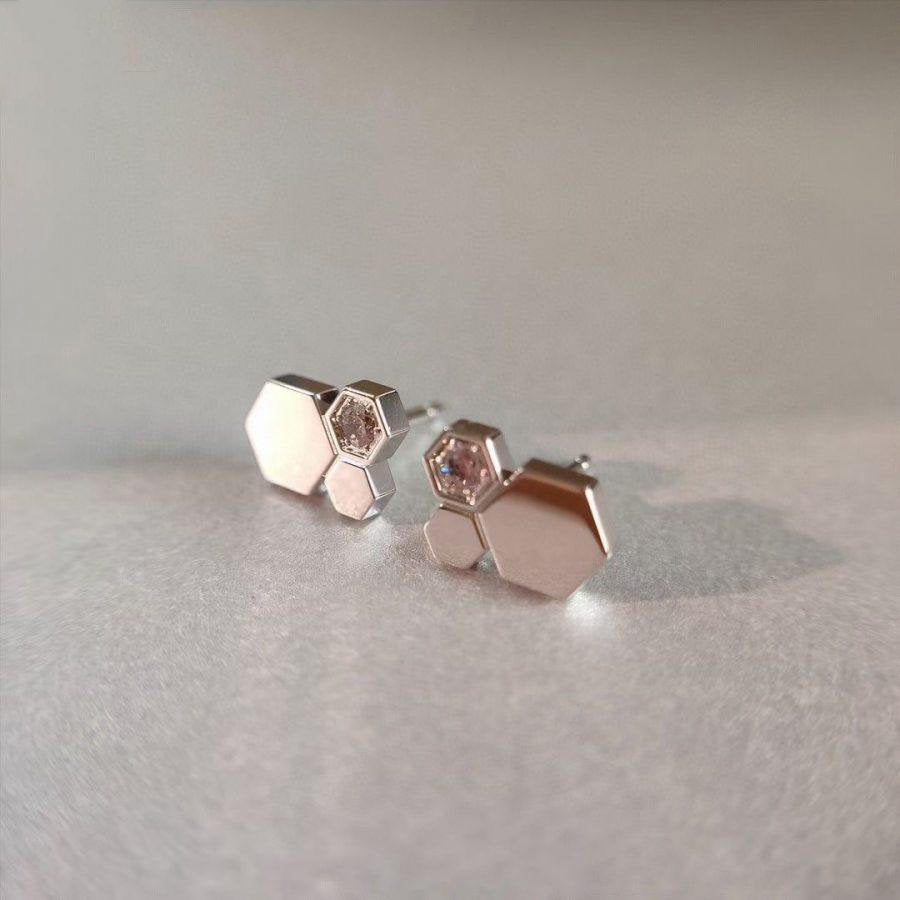 [Clara Jewels]BEE LOVE SILVER DIAMOND EARRINGS
