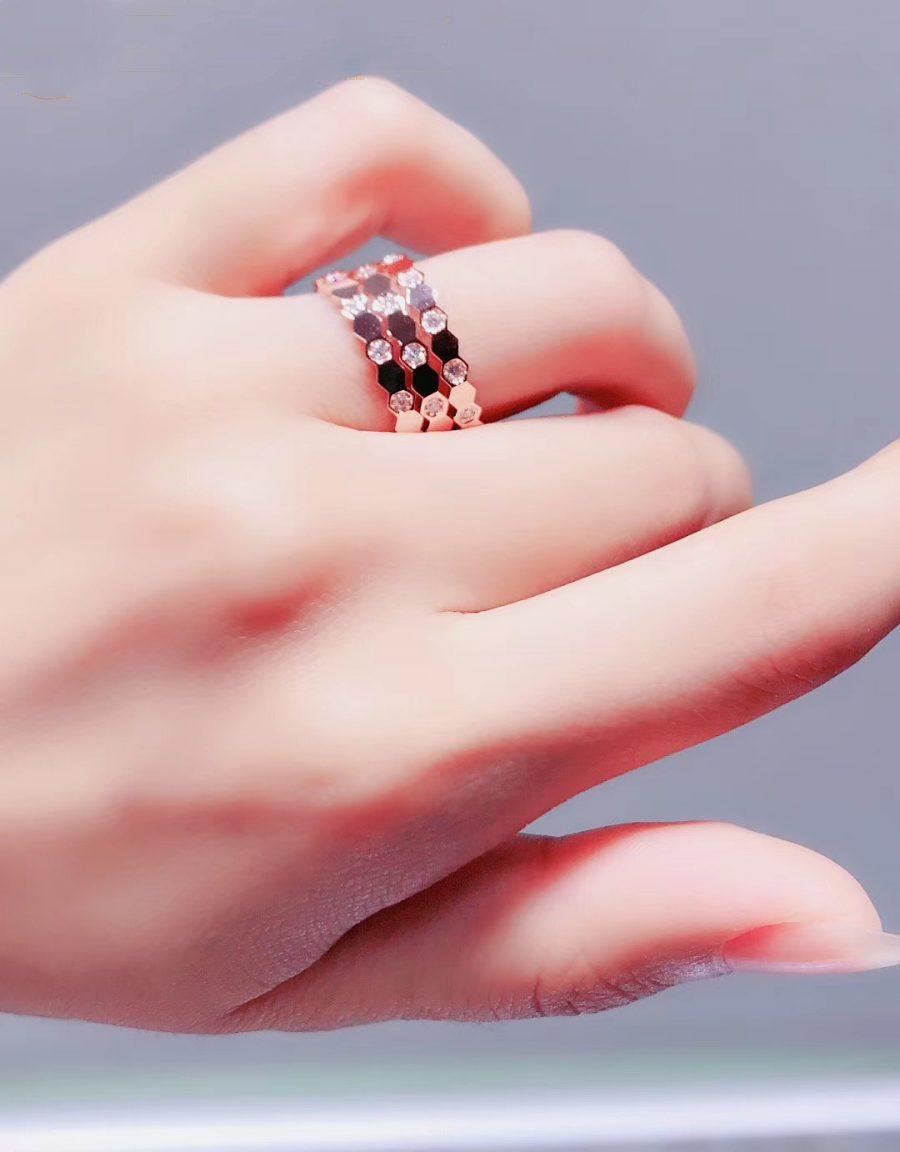 [Clara Jewels]BEE LOVE RING PINK GOLD DIAMOND