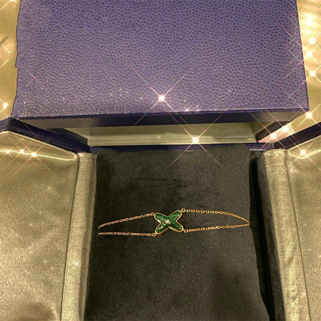 [Clara Jewels]JEUX BRACELET MALACHITE PINK GOLD 1 DIAMOND