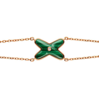 [Clara Jewels]JEUX BRACELET MALACHITE PINK GOLD 1 DIAMOND