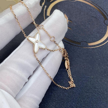 [Clara Jewels]JEUX BRACELET WHITE MOP PINK GOLD 1 DIAMOND