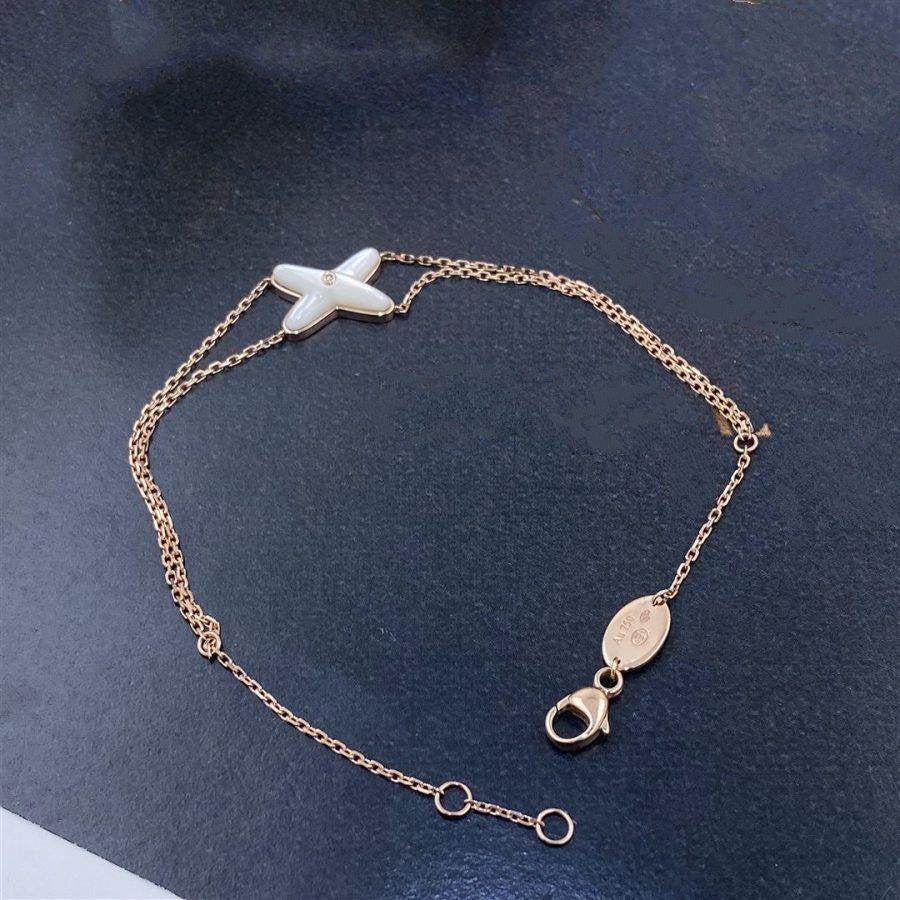 [Clara Jewels]JEUX BRACELET WHITE MOP PINK GOLD 1 DIAMOND