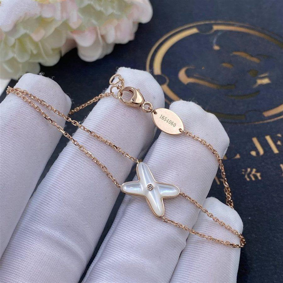 [Clara Jewels]JEUX BRACELET WHITE MOP PINK GOLD 1 DIAMOND