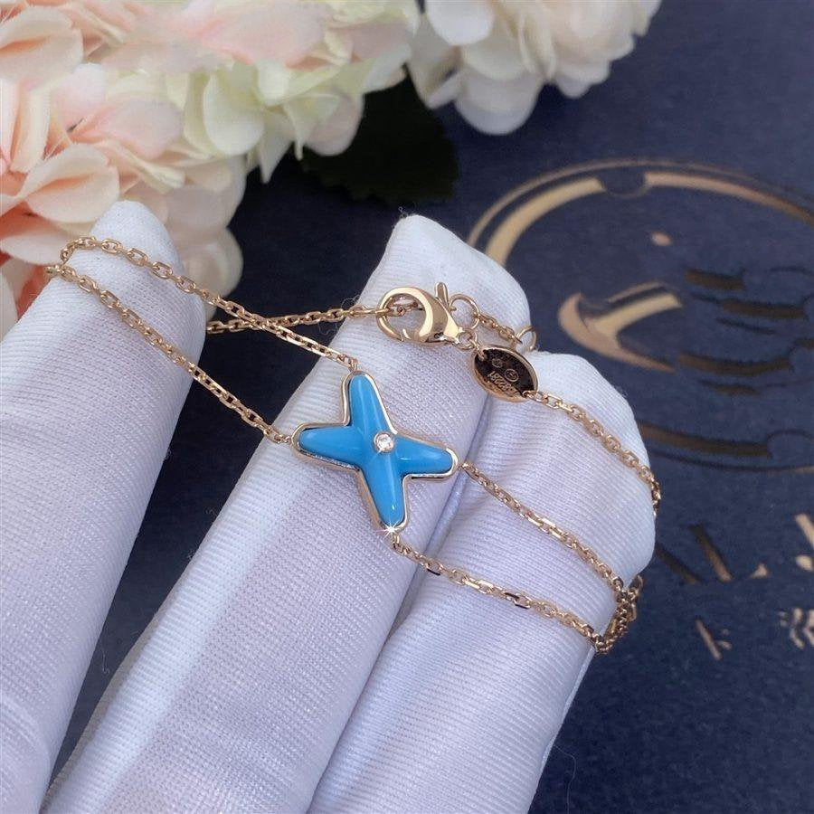 [Clara Jewels]JEUX BRACELET TURQUOISE PINK GOLD 1 DIAMOND