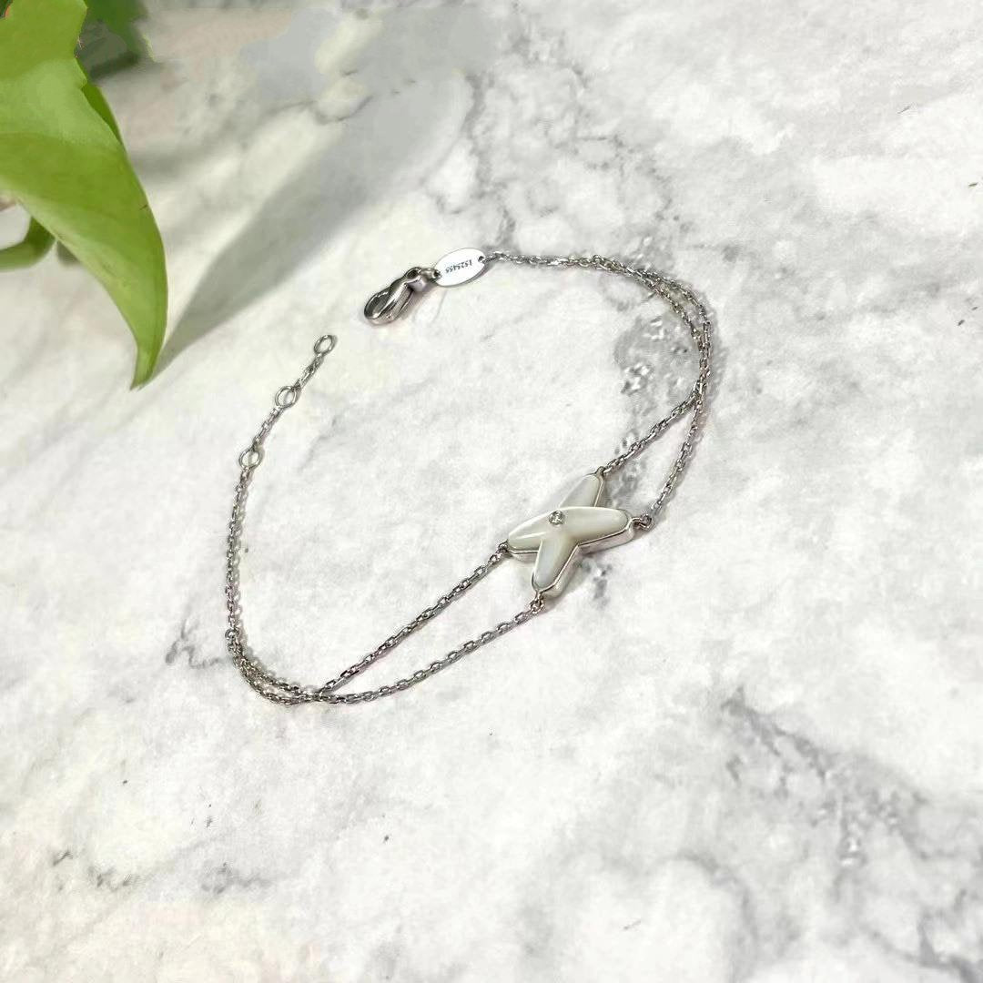 [Clara Jewels]JEUX BRACELET WHITE MOP SILVER 1 DIAMOND