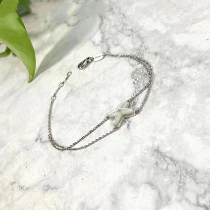 [Clara Jewels]JEUX BRACELET WHITE MOP SILVER 1 DIAMOND