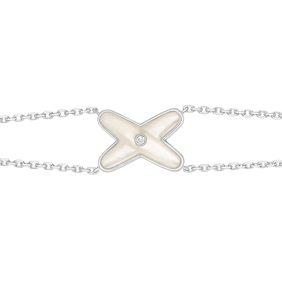 [Clara Jewels]JEUX BRACELET WHITE MOP SILVER 1 DIAMOND