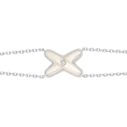 [Clara Jewels]JEUX BRACELET WHITE MOP SILVER 1 DIAMOND